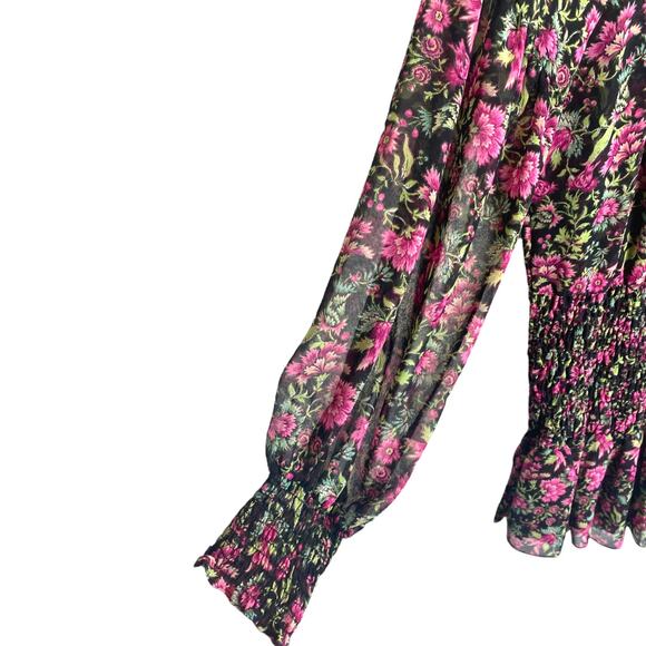 NWT MISA LA DRESS L FAIRY WHIMSICAL FLORAL RUFFLE COTTAGECORE LONG SLEEVE - Picture 7 of 10